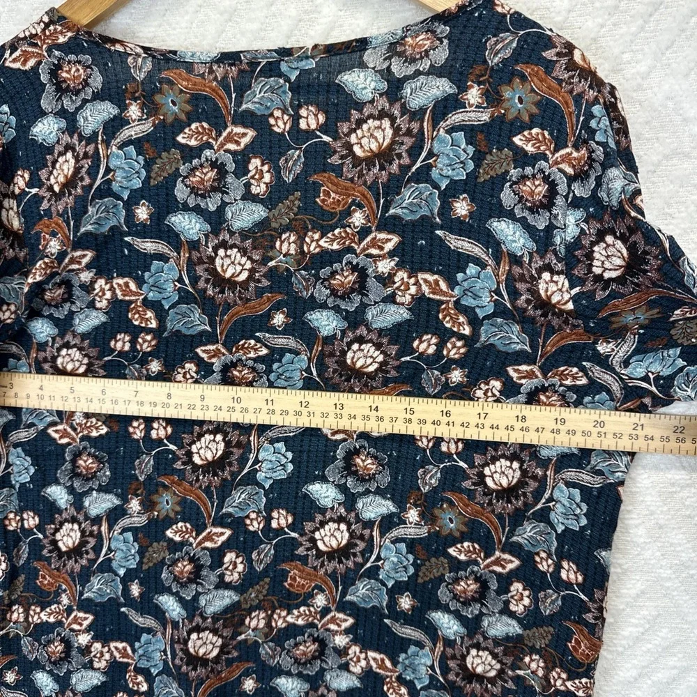 Papermoon Floral 3/4 Sleeve Peasant Top Hippie Boho Womens Size L - Picture 6 of 9